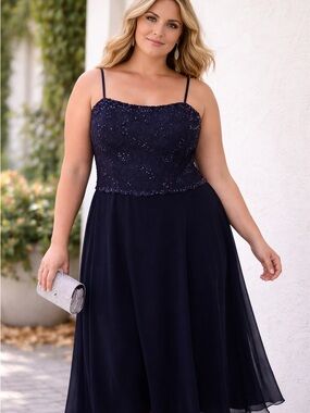 Emma Street Mother Of The Bride Groom Navy Blue Formal Dress Gown Size 20